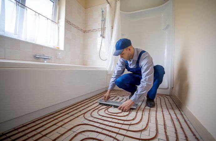 Quel revêtement poser sur un plancher chauffant de salle de bains ?