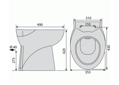 BACAN - Cuvette WC compact à broyeur intégré - Réf. 585222