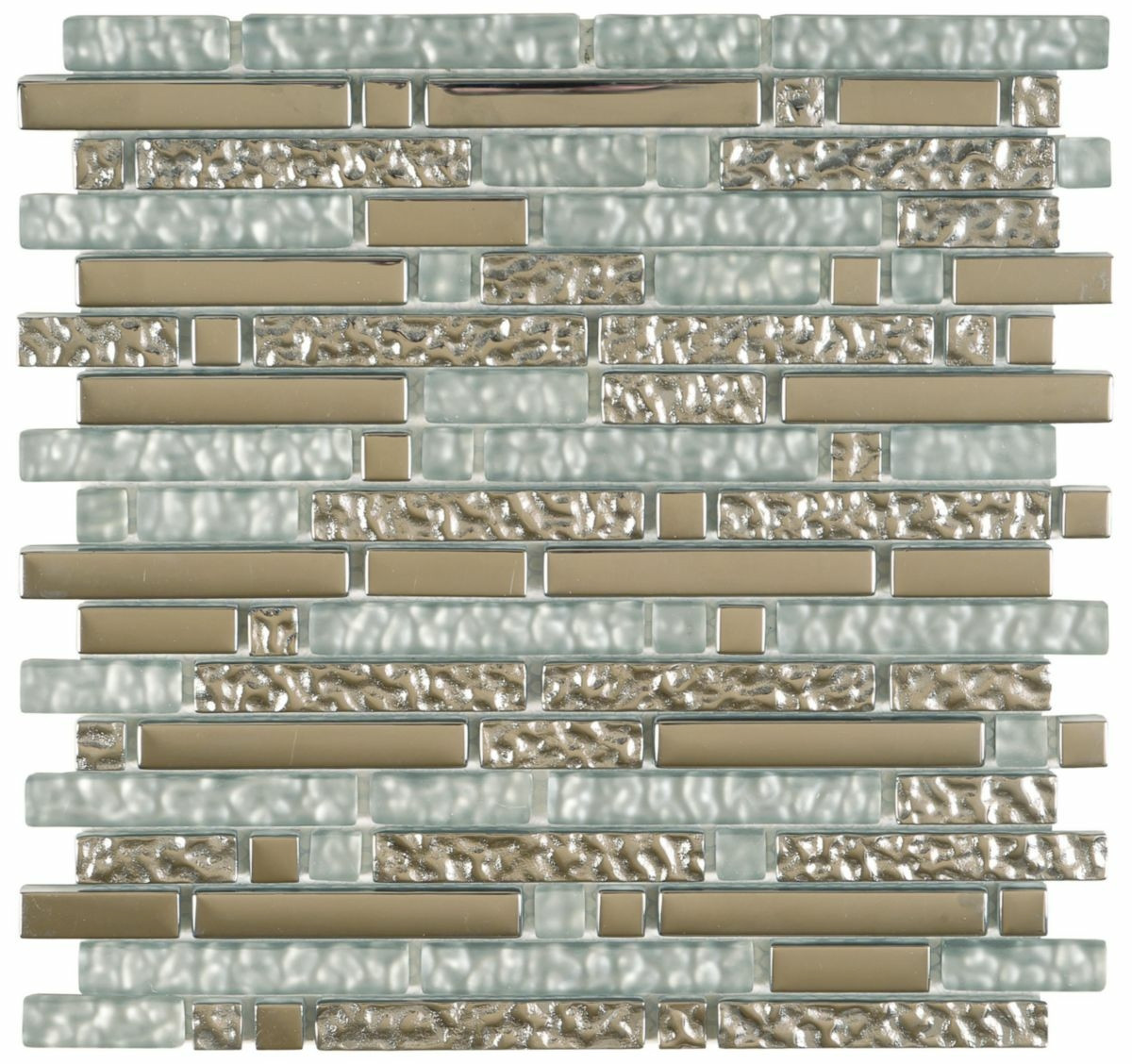 BATI ORIENT - Verre chromé blanc mat barette - 30x30cm - Réf.VEMI120