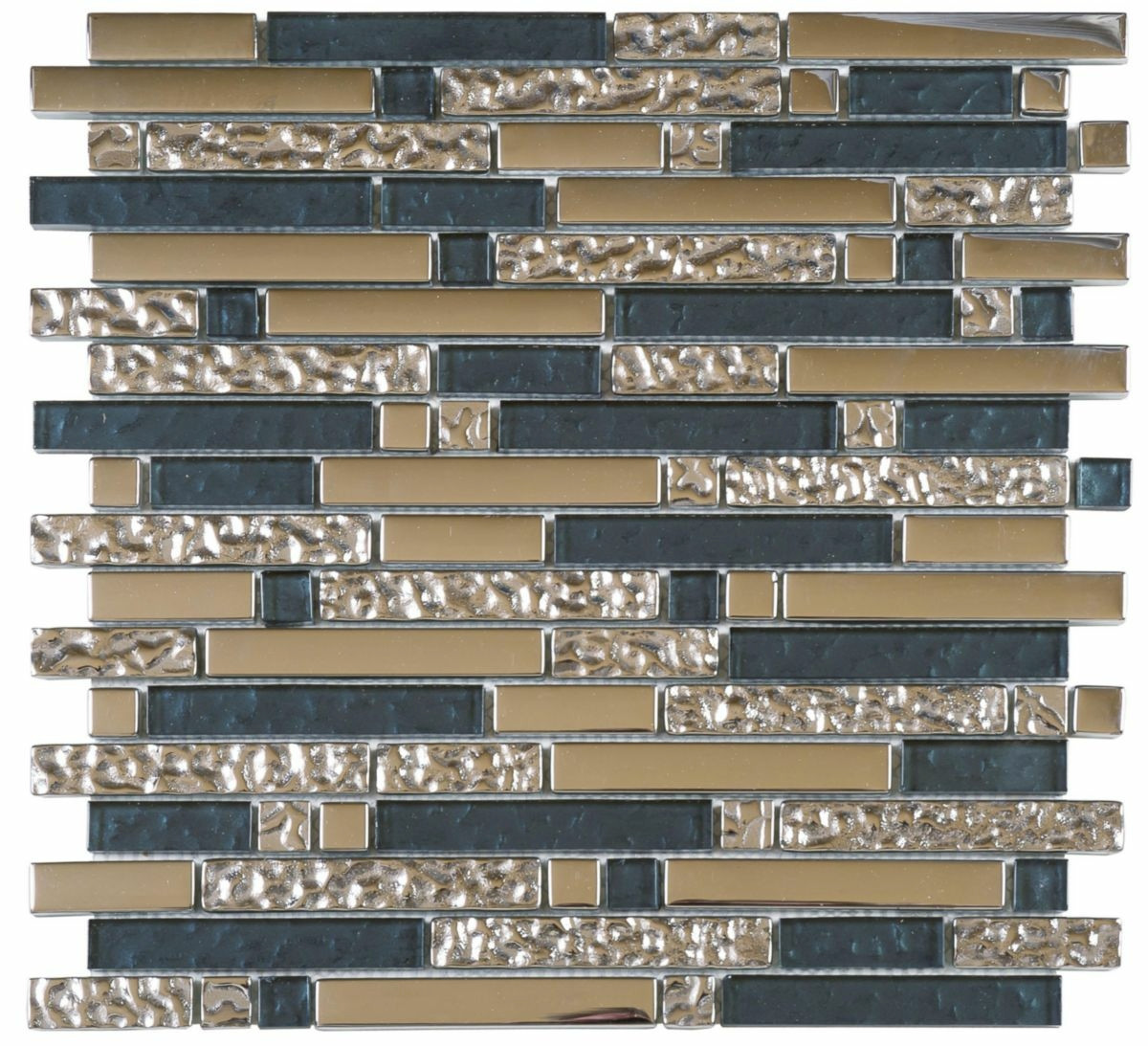 BATI ORIENT - Verre chromé gris brillant barette  - 30x30 - Réf.VEMI118