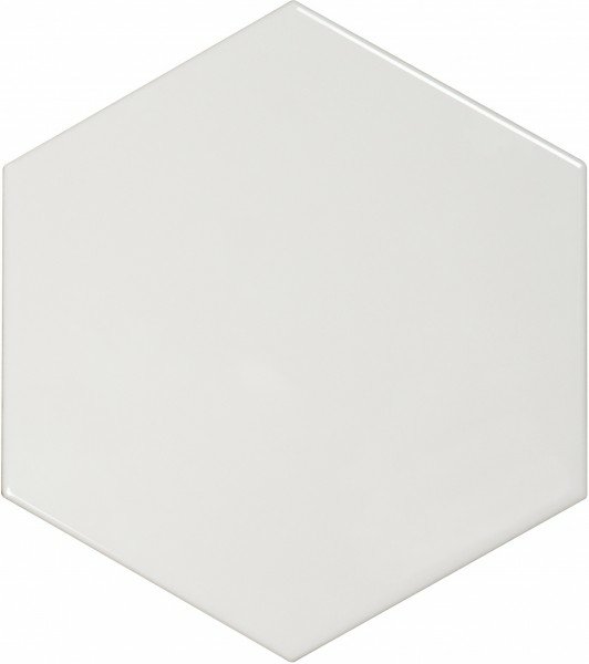 CERAMIQUE DECO - Carrelage Mur Hexagonale - Blanc Brillant - 17x15 - Réf.CEBL22