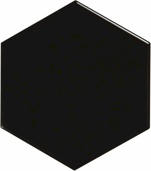 CERAMIQUE DECO - Carrelage Mur Hexagonale - Noir Brillant - 17x15 - Réf.CENO24