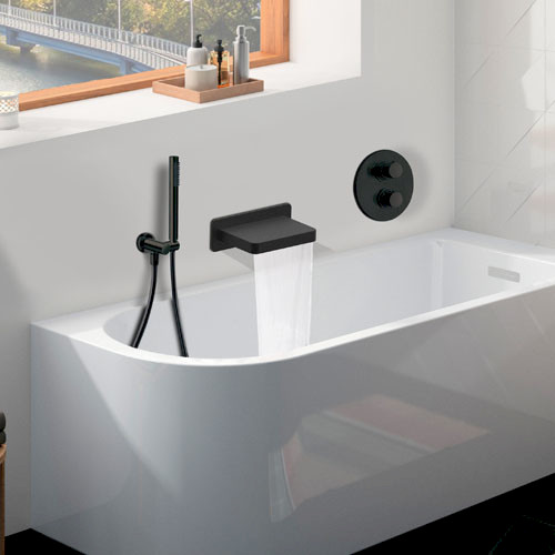 COX PVD - Ensemble bain douche à encastrer noir mat brossé - Ref. 43PZ800TH