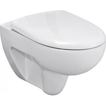 Cuvette WC suspendue courte Renova Compact 49x36 cm + abattant blanc - Réf.500.804.00.1