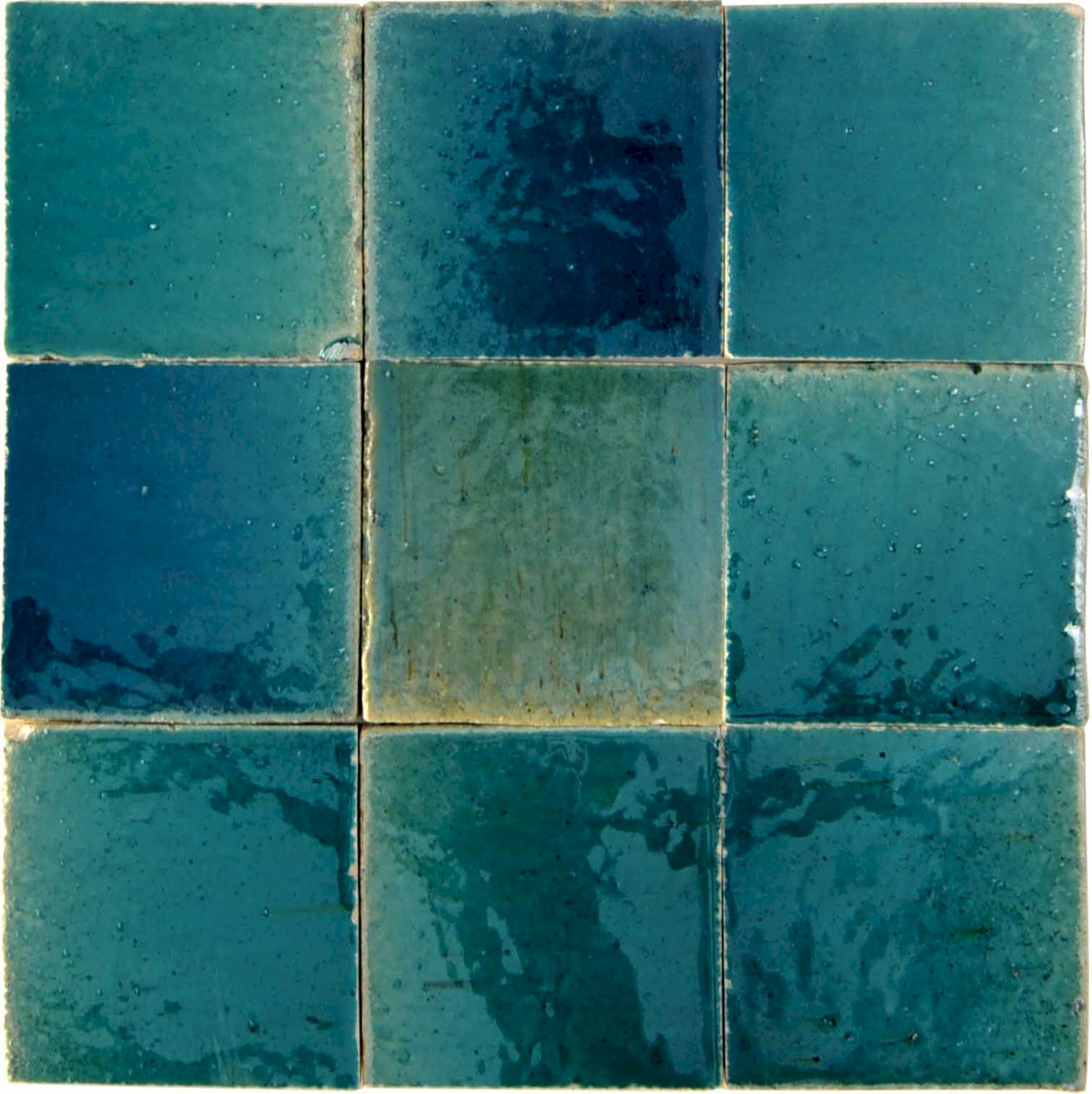 EMAILLEE - Carrelage Mur en terre cuite - 10x10 - Bleu Gris - Réf. TCBL04