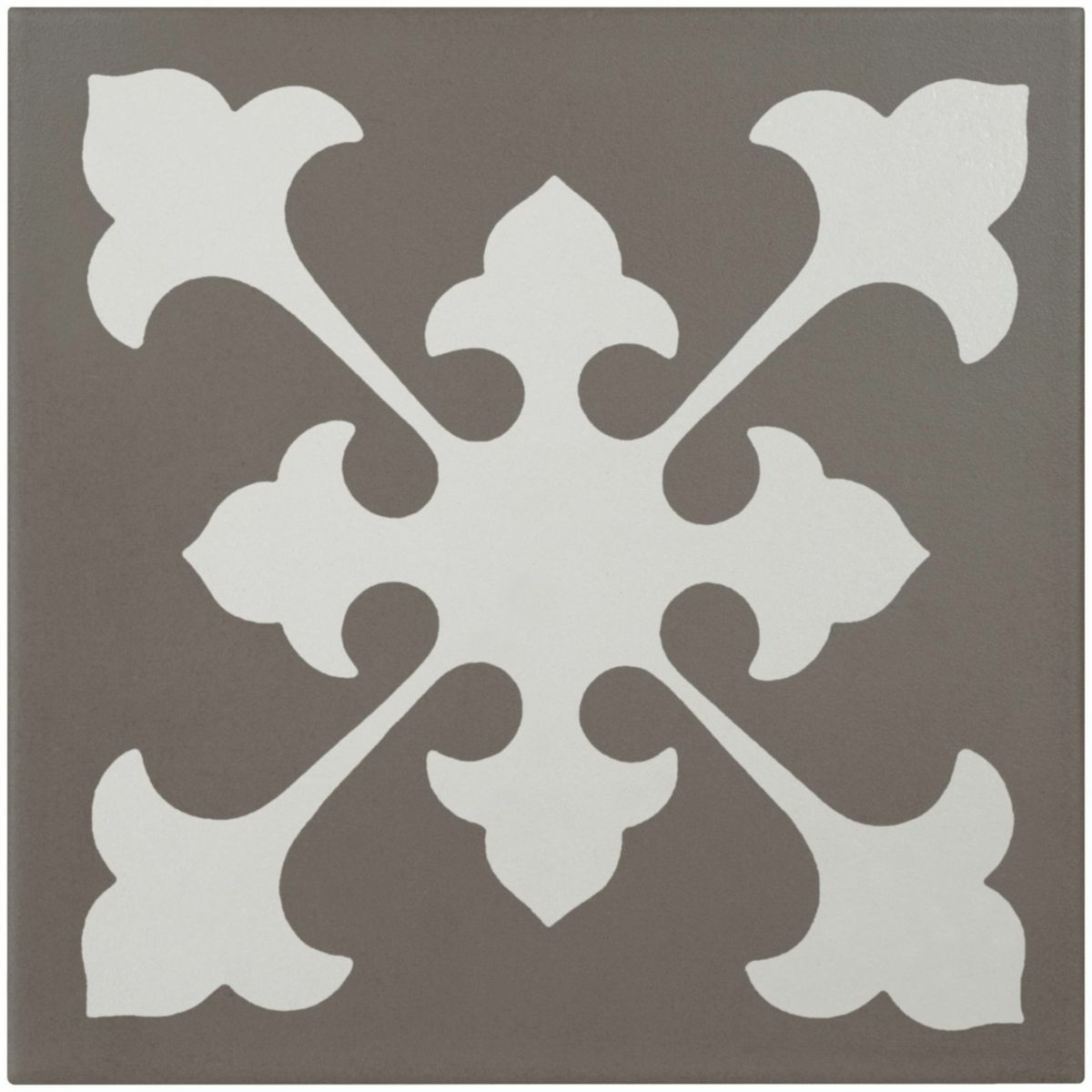 Grès cérame Bati Orient Classique blanc cassé / taupe décor 20 x 20 cm CEMI17