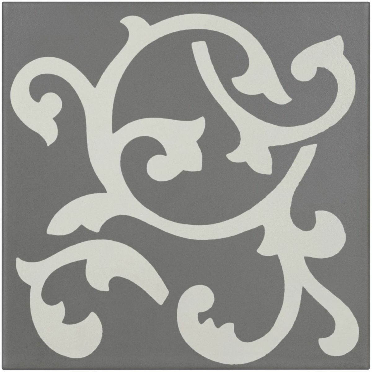 Grès cérame Bati Orient Contemporain gris foncé / blanc cassé décor 20 x 20 cm CEMI22