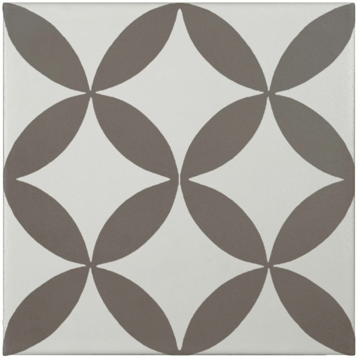Grès cérame Bati Orient Moderne blanc cassé / taupe décor 20 x 20 cm - Réf.CEMI19