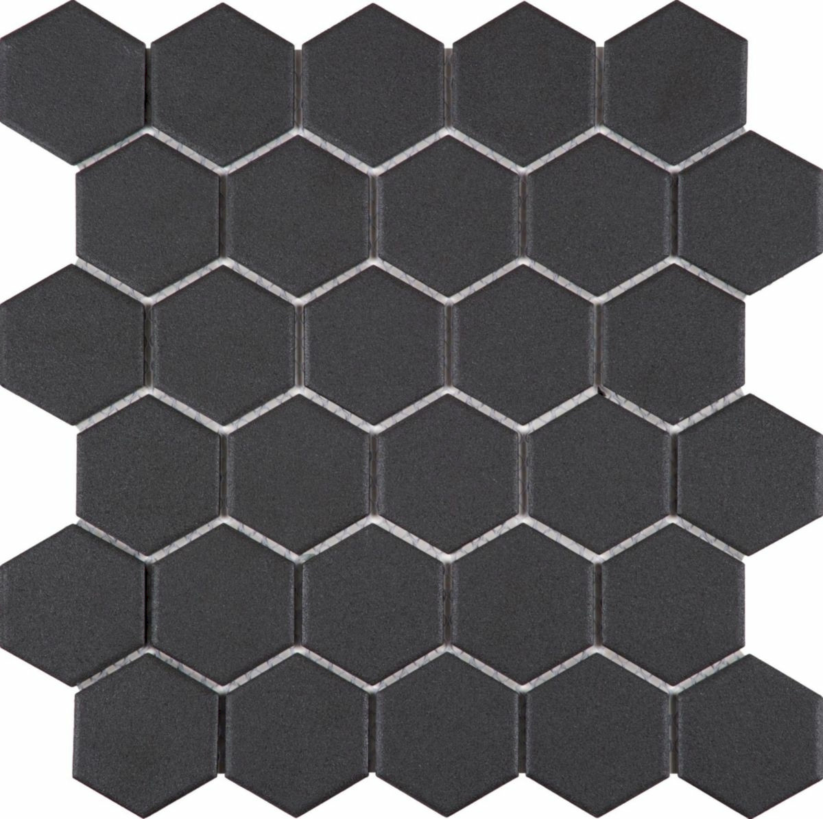 Grès cérame Bati Orient Uni noir mosaïque hexagone 5 x 5 cm27,1x28,1 - Réf.CENO32