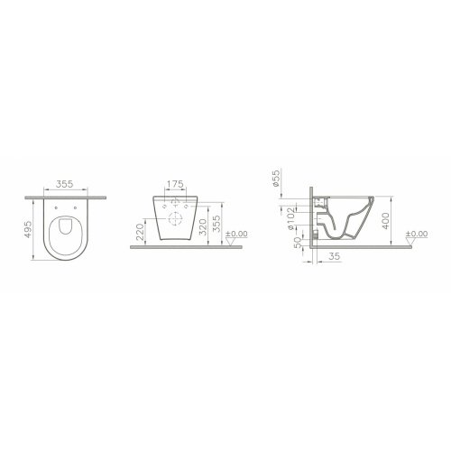 INTEGRA -  Pack WC suspendu sans bride (VitrA Flush 2.0), 54 cm - Réf. 7062B003-6170