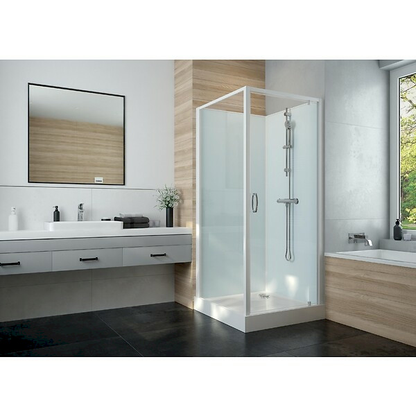 Iziglass 2 - Cabine de douche carrée à porte pivotante