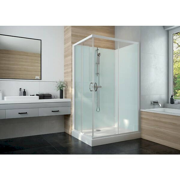 Iziglass 2  - Cabine de douche carrée à portes coulissantes