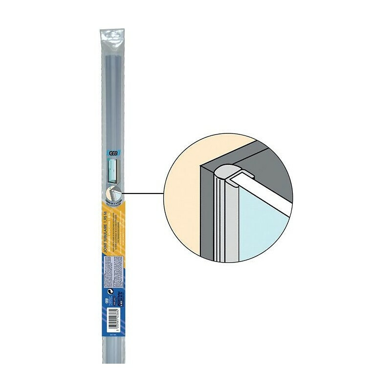 Joint PVC pour côté de porte de douche ép. 5 à 8 mm - longueur 2 m - 512368