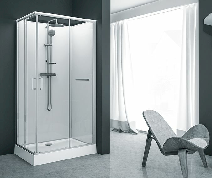 KARA - Cabine de douche rectangulaire à portes coulissantes