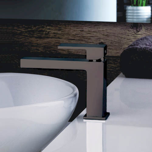 Mitigeur lavabo DAX PVD slim rehaussé noir brillant - Ref. 84PQ211LL