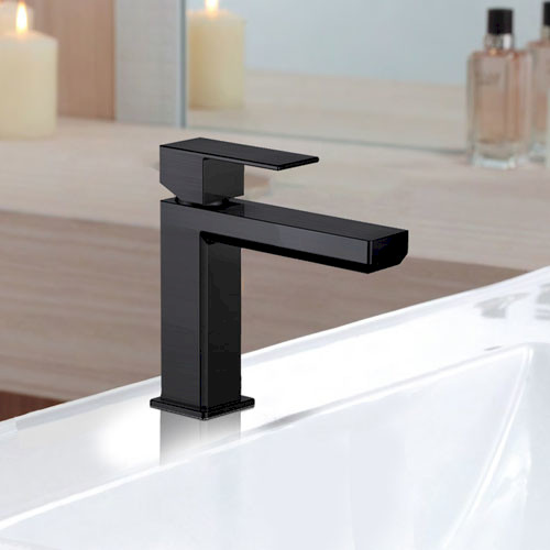 Mitigeur lavabo Plaza Black PVD noir mat - Ref. 84PZ100