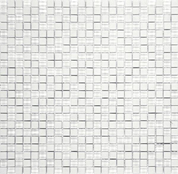 MOSAIQUE VERRE - Carrelage Mur Verre Micro - Blanc - Réf. VEBL12