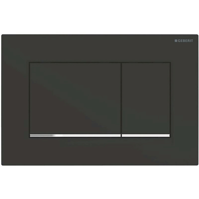 SIGMA 30 - Plaque de commande double touche à revetement facile à nettoyer noir mat / chromé brillant - Réf.115.883.14.1