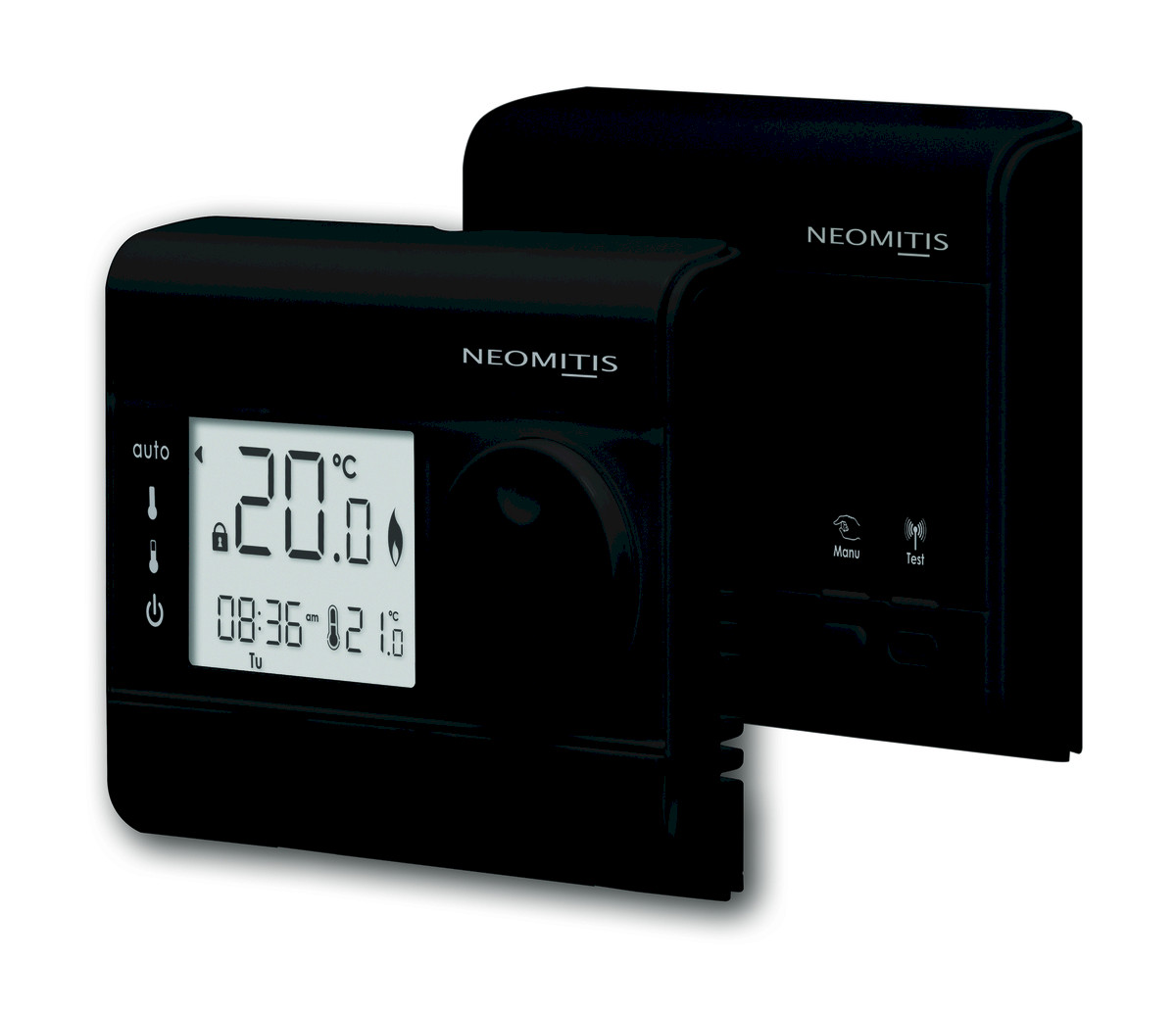 Thermostat prog digital - relais 5(2) A - Noir